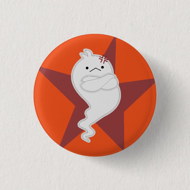 Angry little ghost 3 cm round badge (Front)