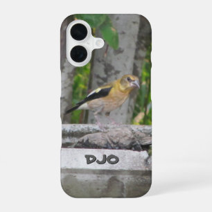 Angry Looking Bird with Your Initials iPhone 16 Case