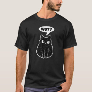 Angry Looking Cat Says Wut What T-Shirt