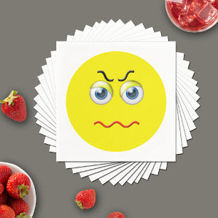 Angry Mad Grumpy Emoji Napkin