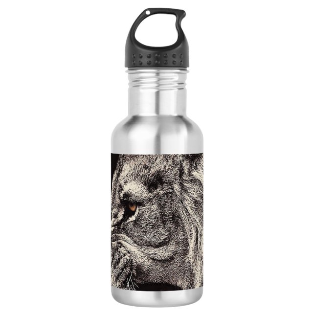 Angry Male Lion 532 Ml Water Bottle (Front)