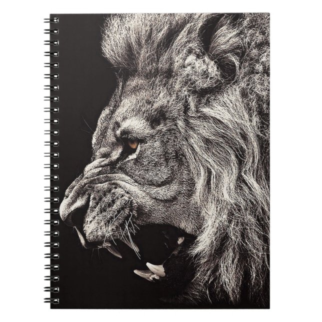 Angry Male Lion Notebook (Front)