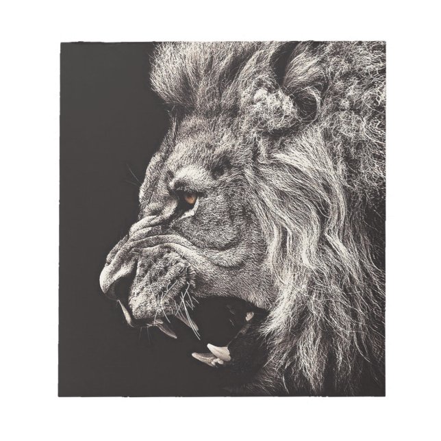 Angry Male Lion Notepad (Front)