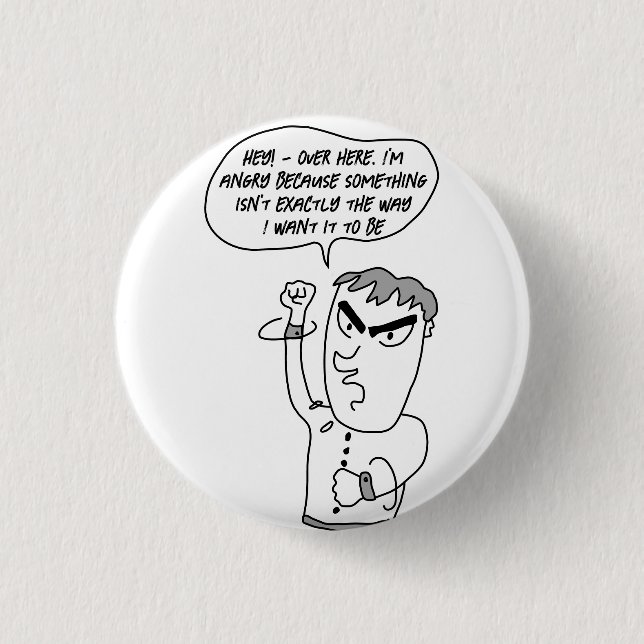 Angry Man magnet 3 Cm Round Badge (Front)