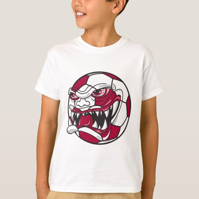angry mean extreme soccer ball graphic T-Shirt (Front)