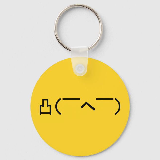 Angry Middle Finger Emoticon Japanese Kaomoji Key Ring (Front)