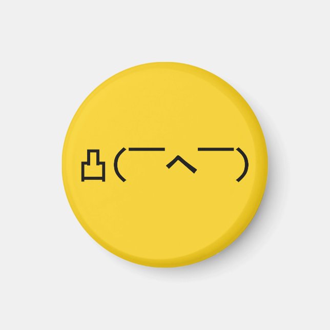 Angry Middle Finger Emoticon Japanese Kaomoji Magnet (Front)
