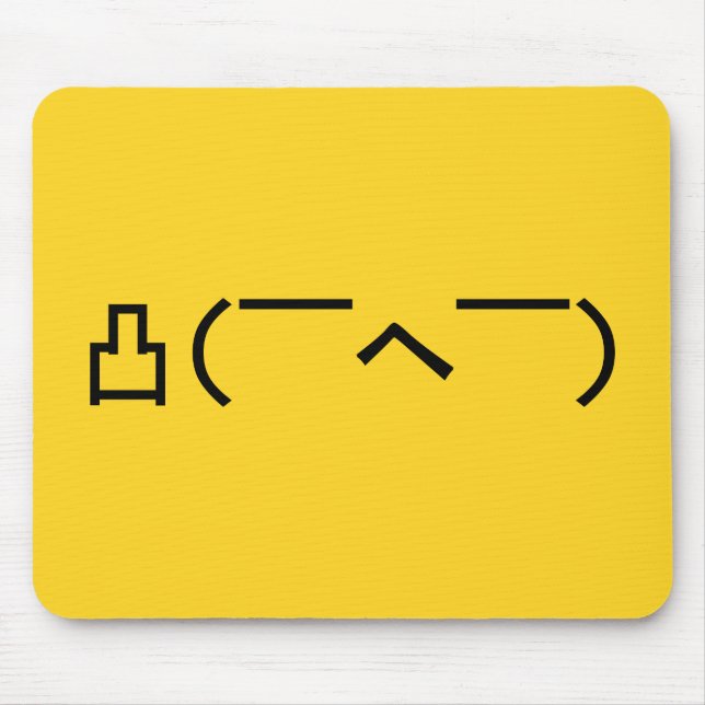 Angry Middle Finger Emoticon Japanese Kaomoji Mouse Pad (Front)