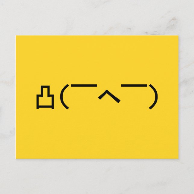 Angry Middle Finger Emoticon Japanese Kaomoji Postcard (Front)