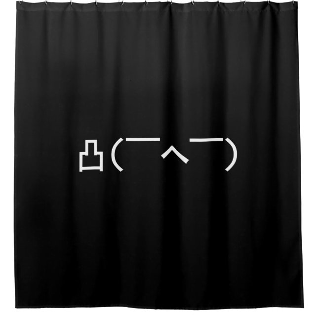 Angry Middle Finger Emoticon Japanese Kaomoji Shower Curtain (Front)