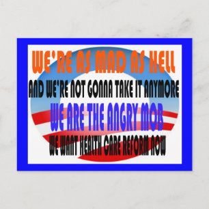 ANGRY MOB OBAMA POSTCARD