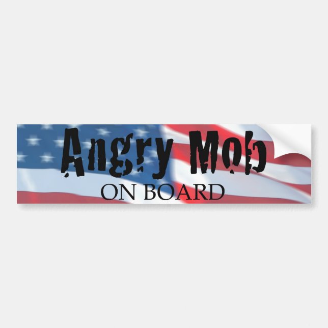 ANGRY MOB ON BOARD BUMPER STICKER (Front)