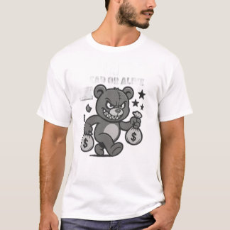 Angry Money Bear Cartoon T-Shirt – Bold Streetwear