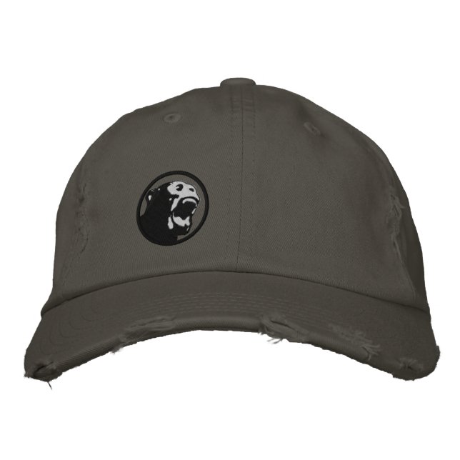 Angry Monkee Hat - Black/Dark Grey (Front)