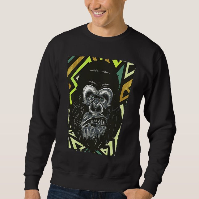 Angry Monkey Gorilla Face Sweatshirt (Front)
