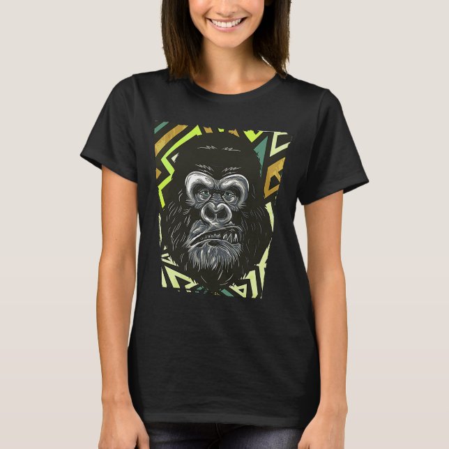 Angry Monkey Gorilla Face T-Shirt (Front)