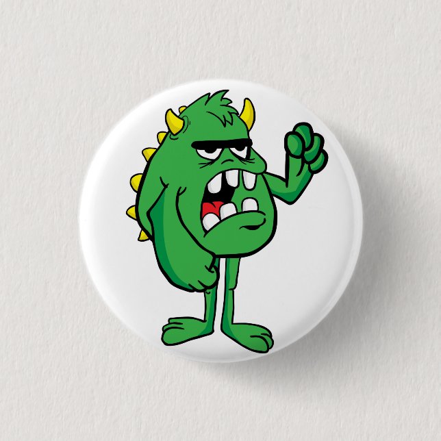 angry monster 3 cm round badge (Front)