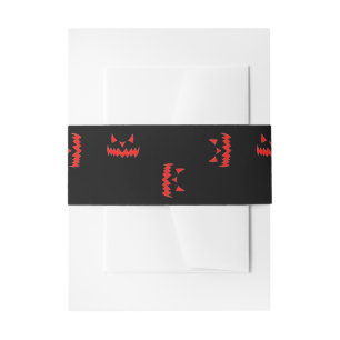 Angry monster on black invitation belly band