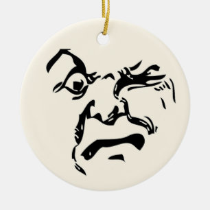 ANGRY MOON CERAMIC ORNAMENT