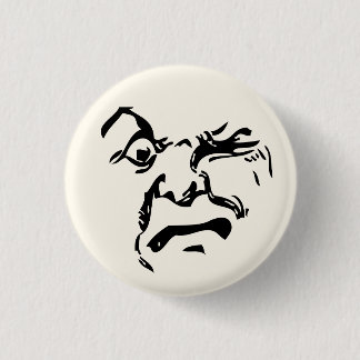 Angry moon face 3 cm round badge