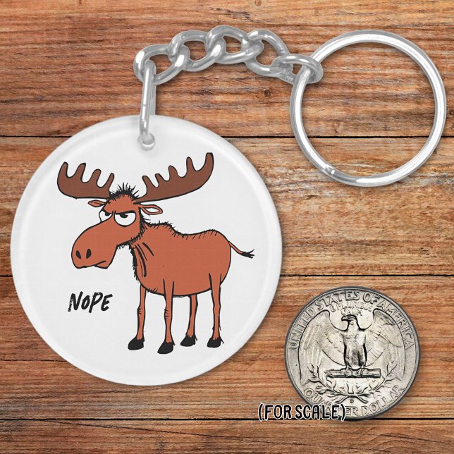 Angry Moose Drawing Sarcastic Phrase Bag Charm Key Ring (Creator Uploaded)