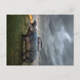 Angry Mother Hippo | Holiday Gift Announcement Postcard