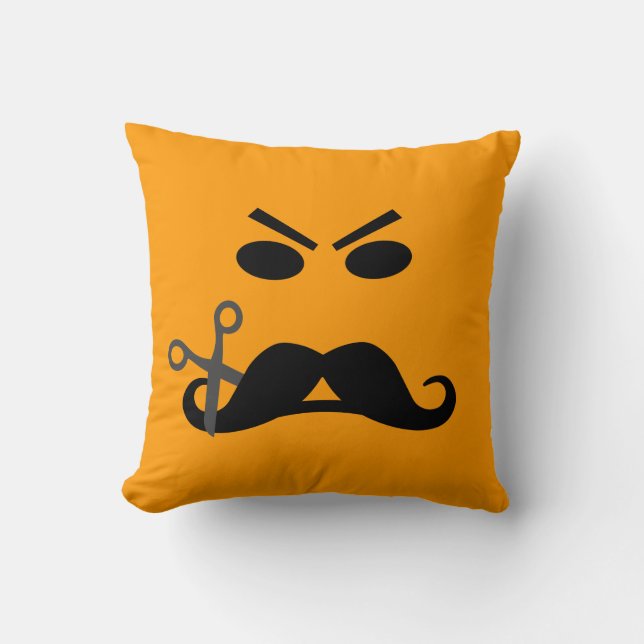 Angry Moustache custom throw pillow (Front)