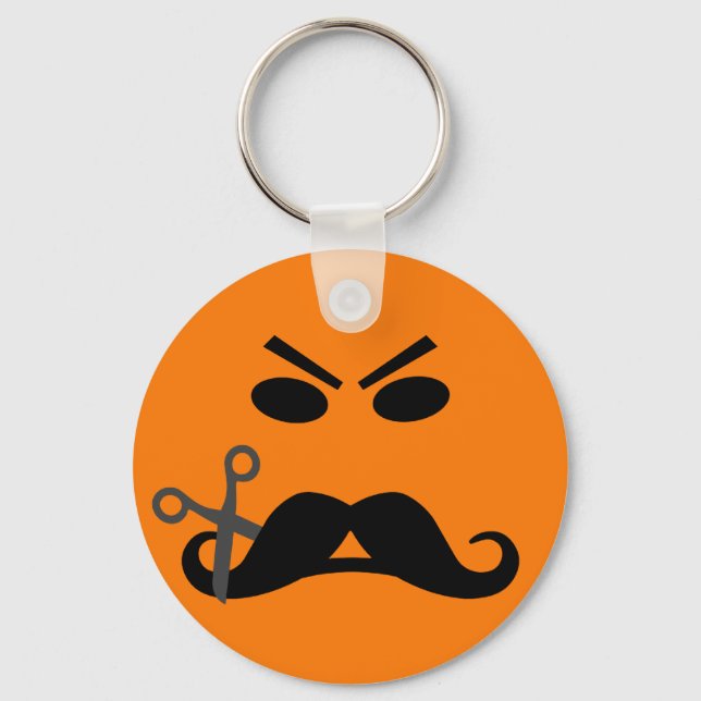 Angry Moustache key chain (Front)