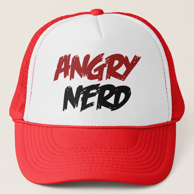 Angry Nerd Trucker Hat (Front)