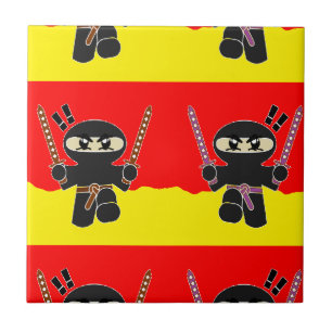Angry ninjas ceramic tile