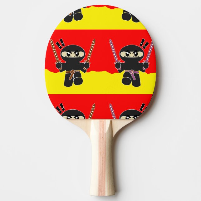 Angry ninjas ping pong paddle (Front)