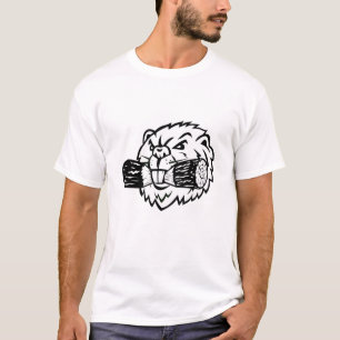 Angry North American Beaver or Eurasian Beaver Bit T-Shirt