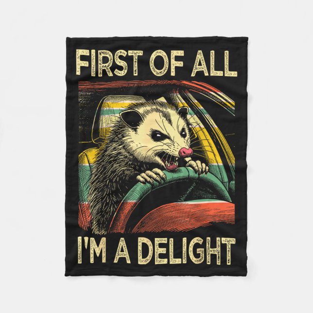 Angry Ossum Driving Funny Quote First Of All I'm A Fleece Blanket (Front)