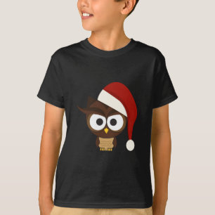 Angry Owl wearing Santa Hat T-Shirt
