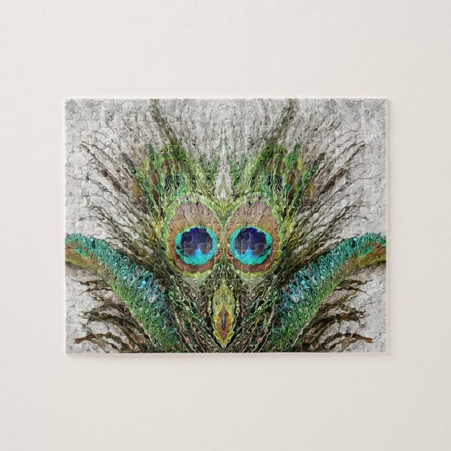 Angry Peacock Abstract Art Jigsaw Puzzle (Horizontal)