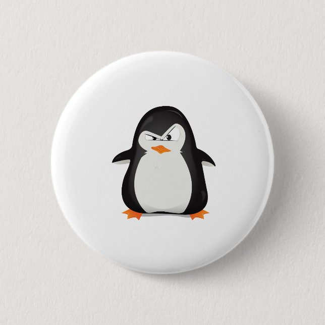 Angry Penguin 6 Cm Round Badge (Front)