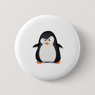 Angry Penguin 6 Cm Round Badge