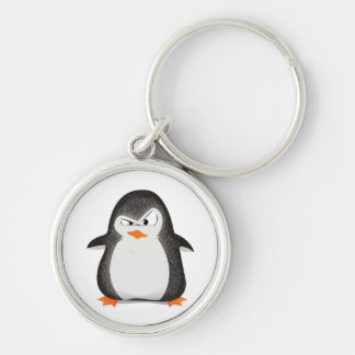 Angry Penguin Glitter Photo Print Key Ring
