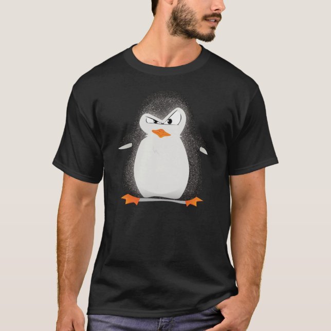 Angry Penguin Glitter Photo Print T-Shirt (Front)