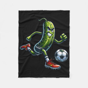 Angry Pickle Soccer Player Footbyll Cartoon Fleece Blanket