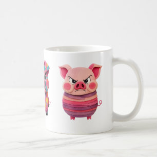 Angry Piggy Mood Mug Funny Animal Coffee Cup