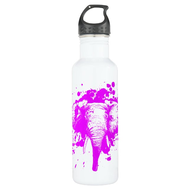 Angry Pink Elephant 710 Ml Water Bottle (Front)