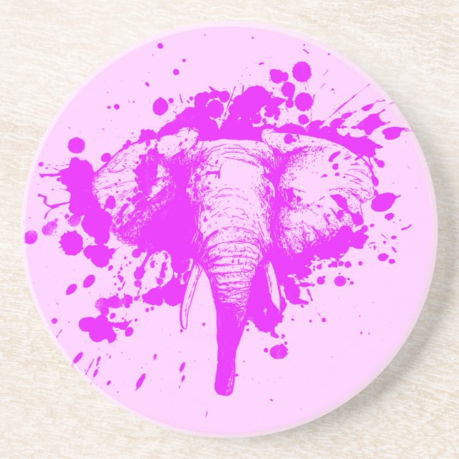 Angry Pink Elephant Coaster (Front)