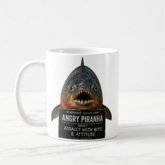 Angry Piranha Mugshot at Riverdale Police Coffee Mug