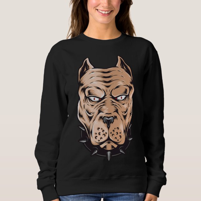 Angry Pitbull Head 61 Sweatshirt (Front)