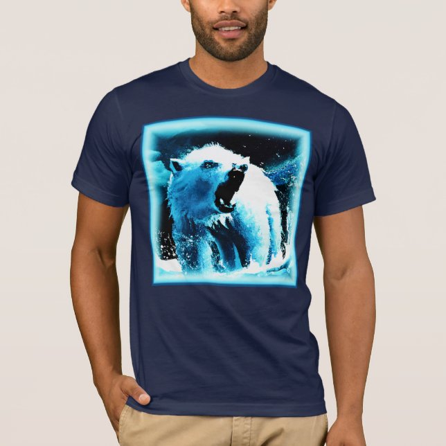 "Angry Polar Bear" Cute Painting. Buy Now T-Shirt (Front)