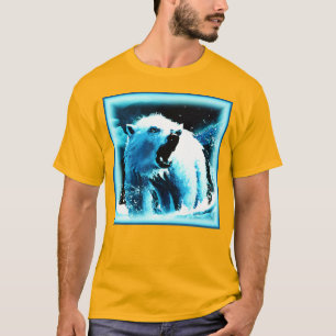 "Angry Polar Bear" Cute Painting. Buy Now T-Shirt