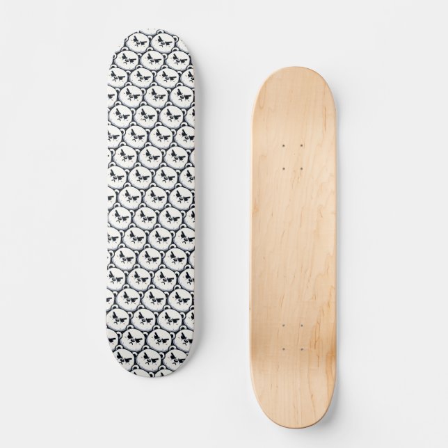 Angry Polar Bear Design Skateboard (Front)
