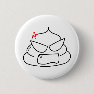 Angry Poop - Brootsch the PooPoo 6 Cm Round Badge