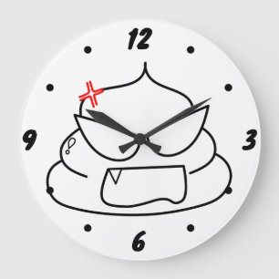 Angry Poop - Brootsch the PooPoo Large Clock